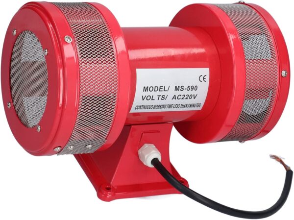 High Decibel Motor Siren Alarm AC 220V – Heavy-Duty Metal Alarm for Mining, Airports & Industrial Safety MS-590