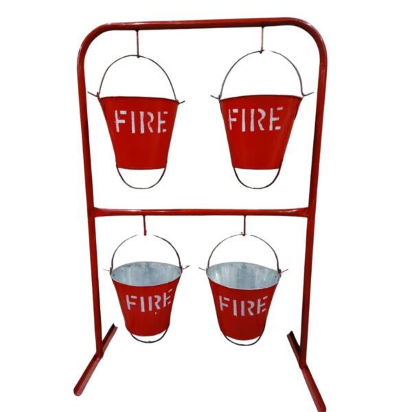 4 Bucket & Stand Set – Red Fire Safety Buckets