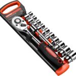 12PC 1/2" Drive Socket Wrench Set | Metric Deep Socket Kit 10–24mm with Quick-Release Ratchet for Auto & Mechanics