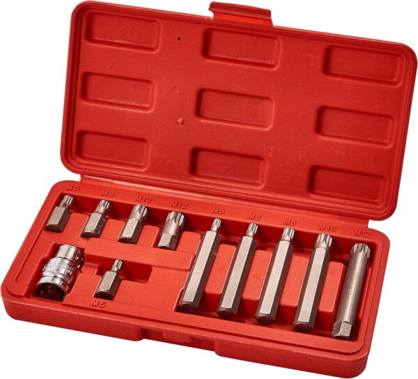 12PC XZN Triple Square Bit Socket Set M5–M12 | Heavy-Duty Spline Driver Tool Kit for Automotive, VW, Audi BMW And mroe