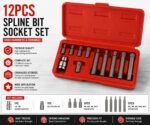 12PCS Spline Bit Socket Set CR-V Steel