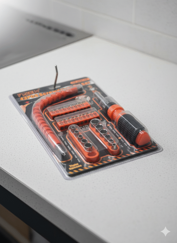 FREED 43PC Screwdriver Bit Set with Flexible Shaft & Ratchet