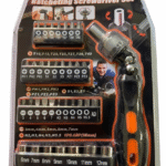 35PC Pro Flex-Head Ratcheting Screwdriver & Multi-Bit Socket Set | Adjustable Angle Wrench Tool Kit for Tight Spaces | JINFENG T10-T40, PH, PZ, Hex SCREW SET