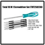 Total 18-in-1 Screwdriver Set CR-V | 6.35×160mm Multi-Bit Tool Kit Model THT250236