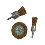 6mm Shank Drill Wire Brush Set – 3PCS Brass & Steel Cup Brushes for Rust, Weld & Surface Cleaning