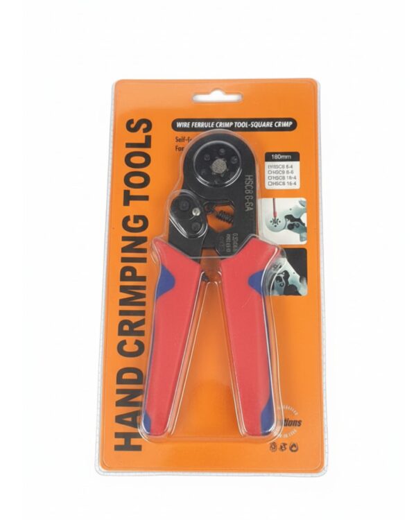 Self-Adjusting Wire Ferrule Crimping Tool - Square Crimp (HSC8 6-4 / 6-6 Type) - 180mm