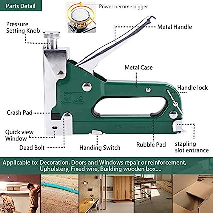3-in-1 Heavy-Duty Manual Nail & Staple Gun – Upholstery & Wood Fastener Tool for DIY, Carpentry & Furniture Projects
