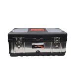 Heavy Duty Plastic Tool Box with Metal Locks – Portable Tool Storage Box 17.2″