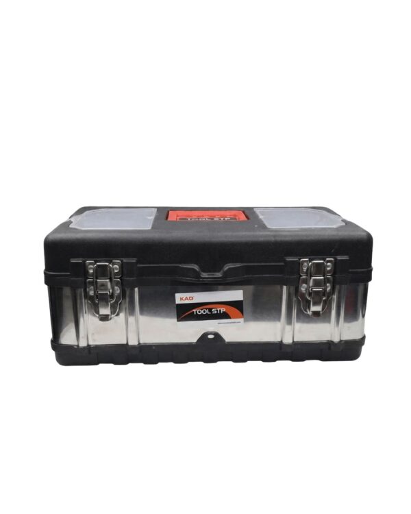 Heavy Duty Plastic Tool Box with Metal Locks – Portable Tool Storage Box 17.2″