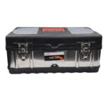 Heavy Duty Plastic Tool Box with Metal Locks – Portable Storage Tool Box 13.5″ x 6.3″ x 6.5″