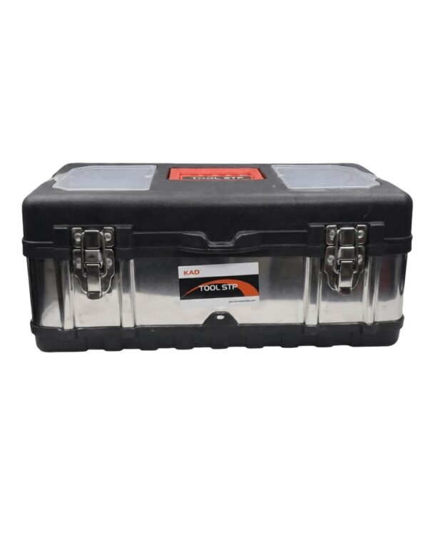 Heavy Duty Plastic Tool Box with Metal Locks – Portable Storage Tool Box 13.5″ x 6.3″ x 6.5″