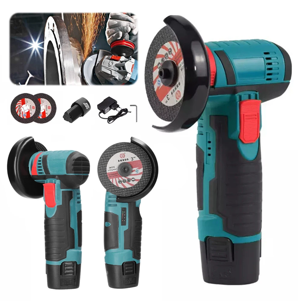 Sd5e9bec8658c46e587b2cb69f77ad2b0H 12V Mini Angle Grinder 3″ – Cordless 19500 RPM Power Tool for Cutting & Polishing - Image 1