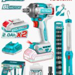 Premium 20V Total Cordless 2-Pc Combo Kit – Impact Wrench & Work Lamp (TOSLI23048)