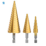 3PCS HSS Step Cone Drill Bit Step Set 4–12/20/32mm Titanium Coated Hole Cutter for Metal Wood Plastic