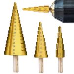 3PCS HSS Step Cone Drill Bit Step Set 4–12/20/32mm Titanium Coated Hole Cutter for Metal Wood Plastic - Image 2