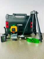Selex Rechargeable Green Laser Level Kit with Tripod – 2 Batteries | High Precision Self-Leveling Tool