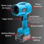 BONAI 88V Cordless Jet Blower – High Power Turbo Air Blower with 2 Batteries & Charger - Image 5