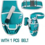 TOTAL THT16P3011 Tool Belt Bag – Heavy Duty 600D Polyester Drill Holder with 6 Pockets - Image 3