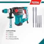 TOTAL Industrial Rotary Hammer 1500W TH1153216 – 32mm SDS Plus Heavy Duty Electric Drill with Carrying Case - Image 3