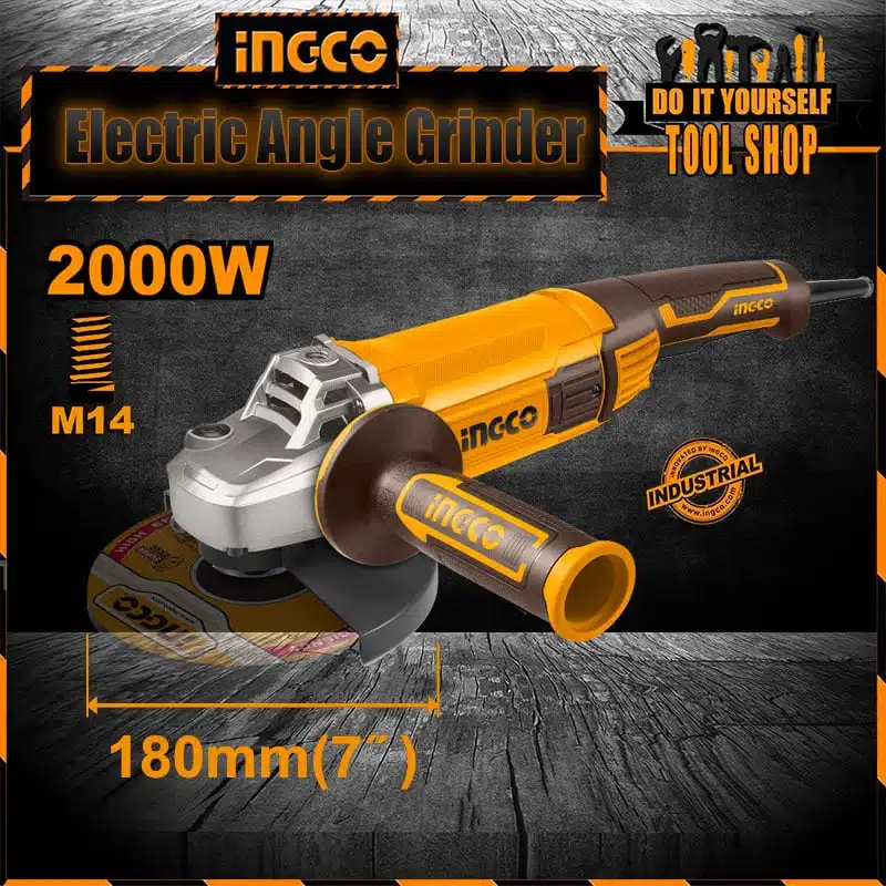7-2000w.jpg INGCO 7 Inch Angle Grinder AG200018 – 2000W Heavy Duty Cutting Machine - Image 1
