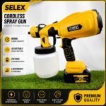 Selex Cordless Rechargeable Paint Spray Gun – Portable Wireless Paint Sprayer with 2 Batteries - Image 3