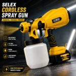 Selex Cordless Rechargeable Paint Spray Gun – Portable Wireless Paint Sprayer with 2 Batteries