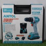 ANTOL 20V Cordless Brushless Impact Drill Set – 40N.M Heavy Duty Hammer Drill with 2 Batteries (28 Pcs)