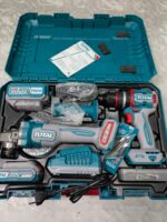 TOTAL TCKLI2027310 Cordless 2 Pcs Combo Kit – 20V Brushless Drill & Angle Grinder Set - Image 2
