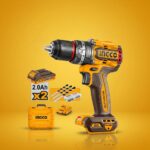INGCO CIDLI208687 20V Brushless Cordless Impact Drill – 86Nm Heavy Duty Drill Driver with Battery Kit - Image 2