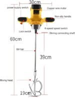 Heavy Duty Electric Mixer Machine – Full Copper Motor Paint & Cement Mixer with Variable Speed - Image 2