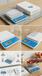 Digital Electronic Kitchen Scale with Bowl | High Precision Food Weighing Scale 1g Accuracy - Image 4