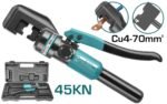TOTAL THCT070 Hydraulic Crimping Tool 45KN | Heavy-Duty Cable Lug Crimper 4-70mm² with Carrying Case