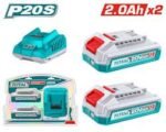 TOTAL 20V P20S Dual Battery Fast Charger Kit  | 2x 2.0Ah Lithium-Ion Batteries - Image 2